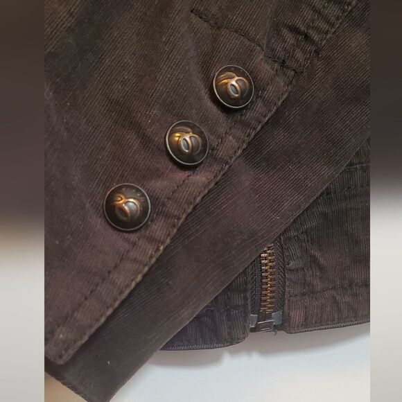 Size 8 Olsen Europe Brown Corduroy Blazer Jacket and Textured Fabric 98% Cotton - Picture 9 of 13